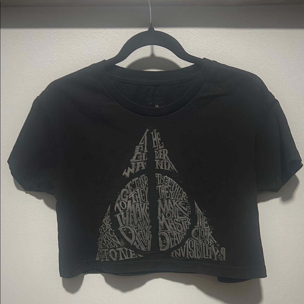 Harry Potter Wizarding World Black Graphic Crop T-Shirt Woman’s Size XS